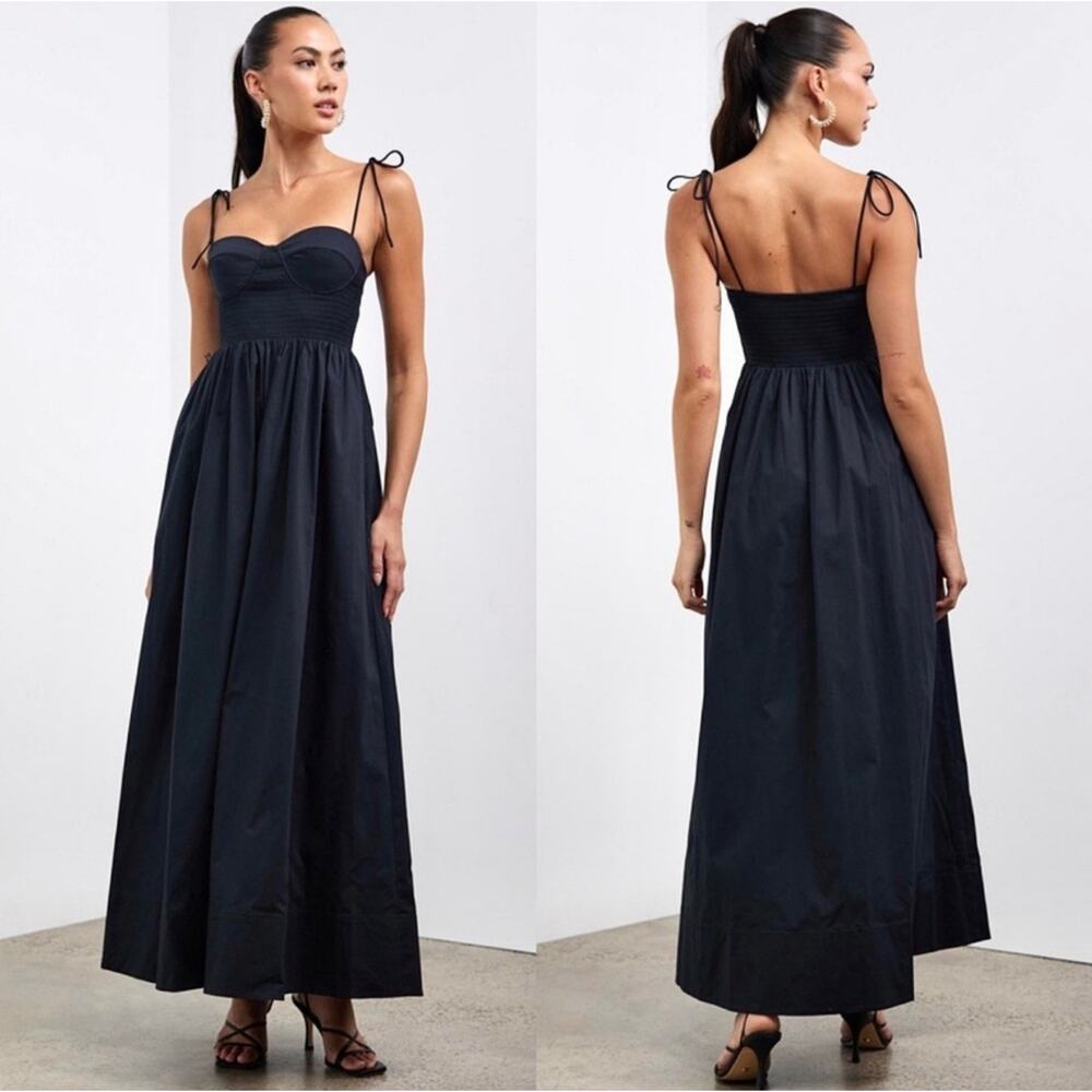 STAUD Womens Landry Tie Shoulder Maxi Dress NOWT - Picture 3 of 10
